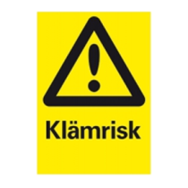 Varningsskylt Klämrisk